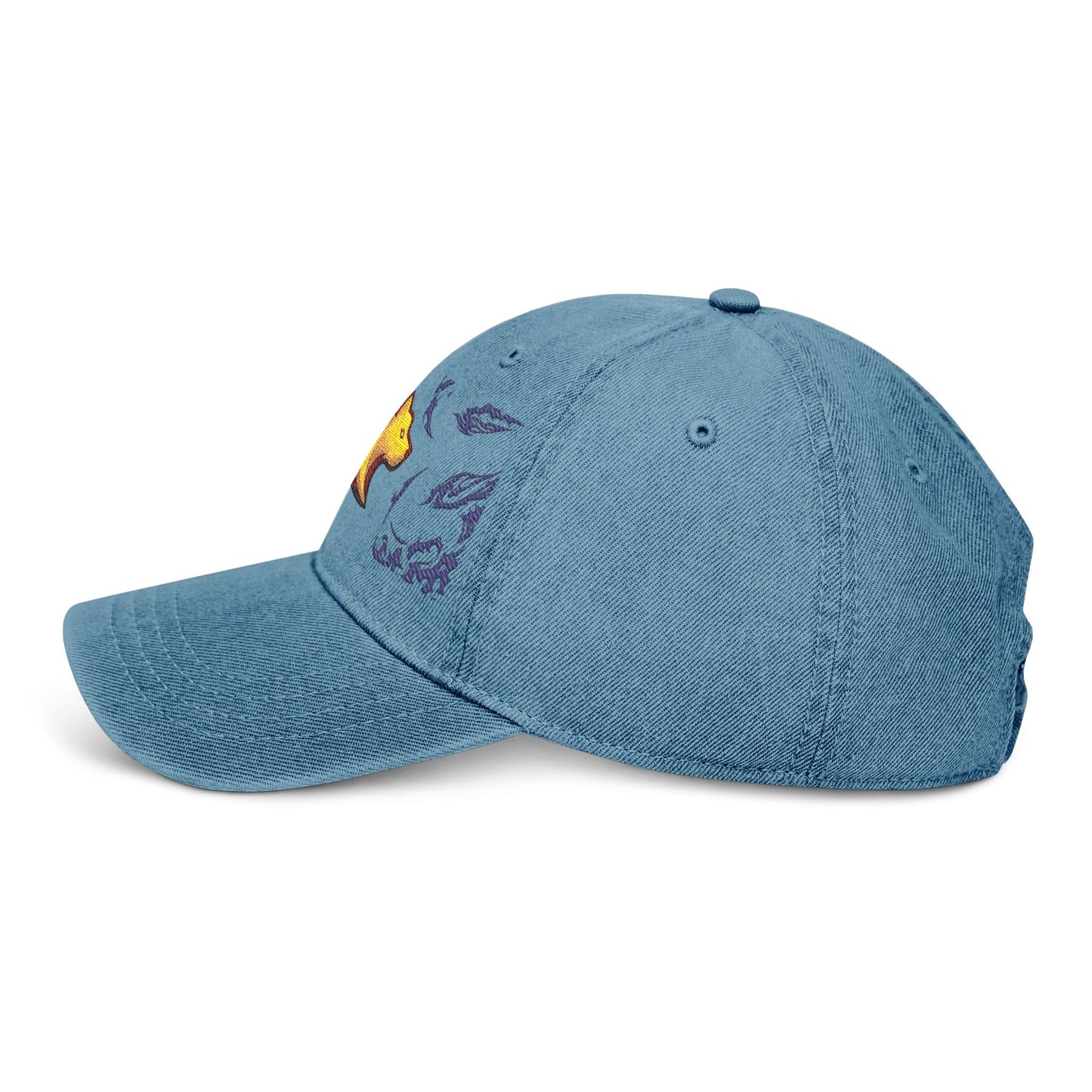 Embroidered Denim Hat, Stylish Cap for Dog Lovers, Adjustable Baseball Hat, Gift for Pet Owners, Outdoor Fashion Accessory
