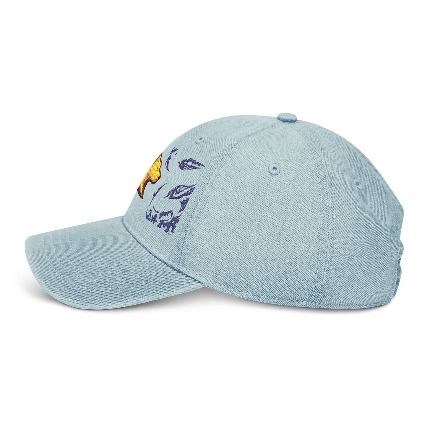 Embroidered Denim Hat, Stylish Cap for Dog Lovers, Adjustable Baseball Hat, Gift for Pet Owners, Outdoor Fashion Accessory