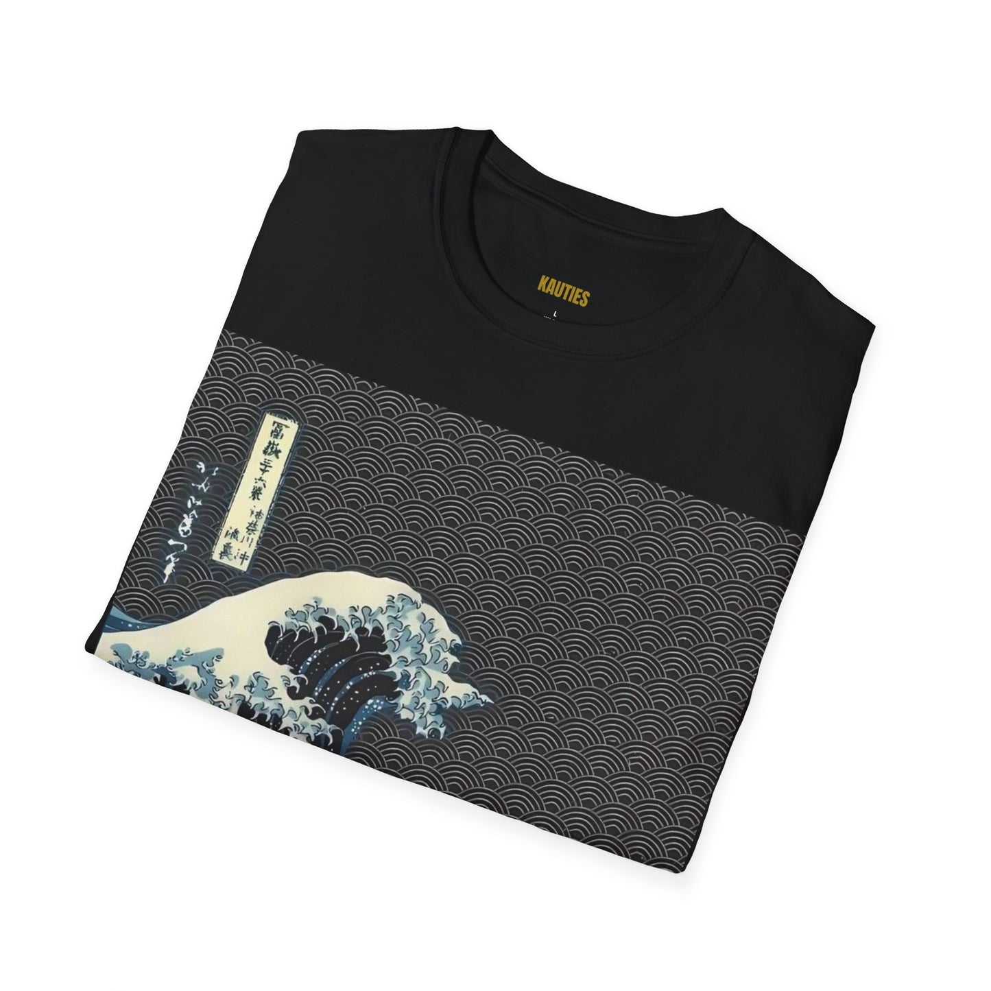 Artistic Unisex T-Shirt with Wave and Dragon Designs, Casual Wear, Unique Graphic Tee, Gift for Men and Women, Cool Streetwear
