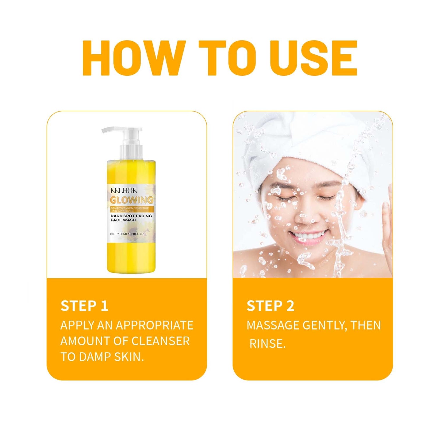 Eelhoe Turmeric Whitening Cleanser Deep Cleansing Face To Remove Makeup Refreshing And Non-Tight Turmeric Cleanser