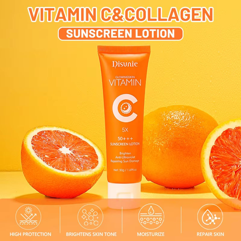 Sunscreen Cream  Vitamin C Collagen Brightening Lotion Korean Skin Care Sun Block Sunscreen For The Black Skin