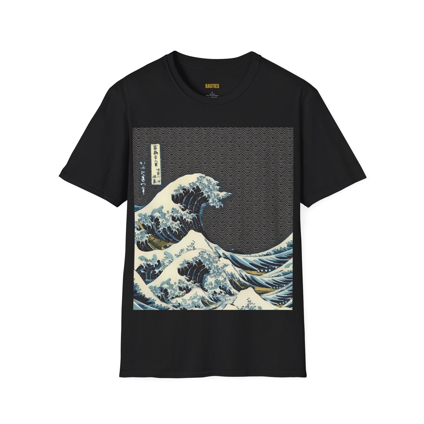 Artistic Unisex T-Shirt with Wave and Dragon Designs, Casual Wear, Unique Graphic Tee, Gift for Men and Women, Cool Streetwear