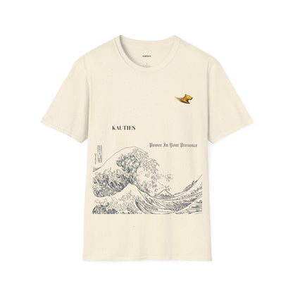 Artistic Unisex T-Shirt with Wave and Dragon Designs, Casual Wear, Unique Graphic Tee, Gift for Men and Women, Cool Streetwear