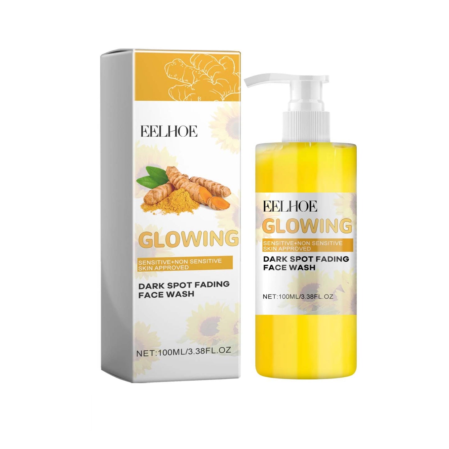 Eelhoe Turmeric Whitening Cleanser Deep Cleansing Face To Remove Makeup Refreshing And Non-Tight Turmeric Cleanser